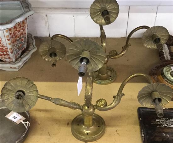 Pair of 3 branch wall lights